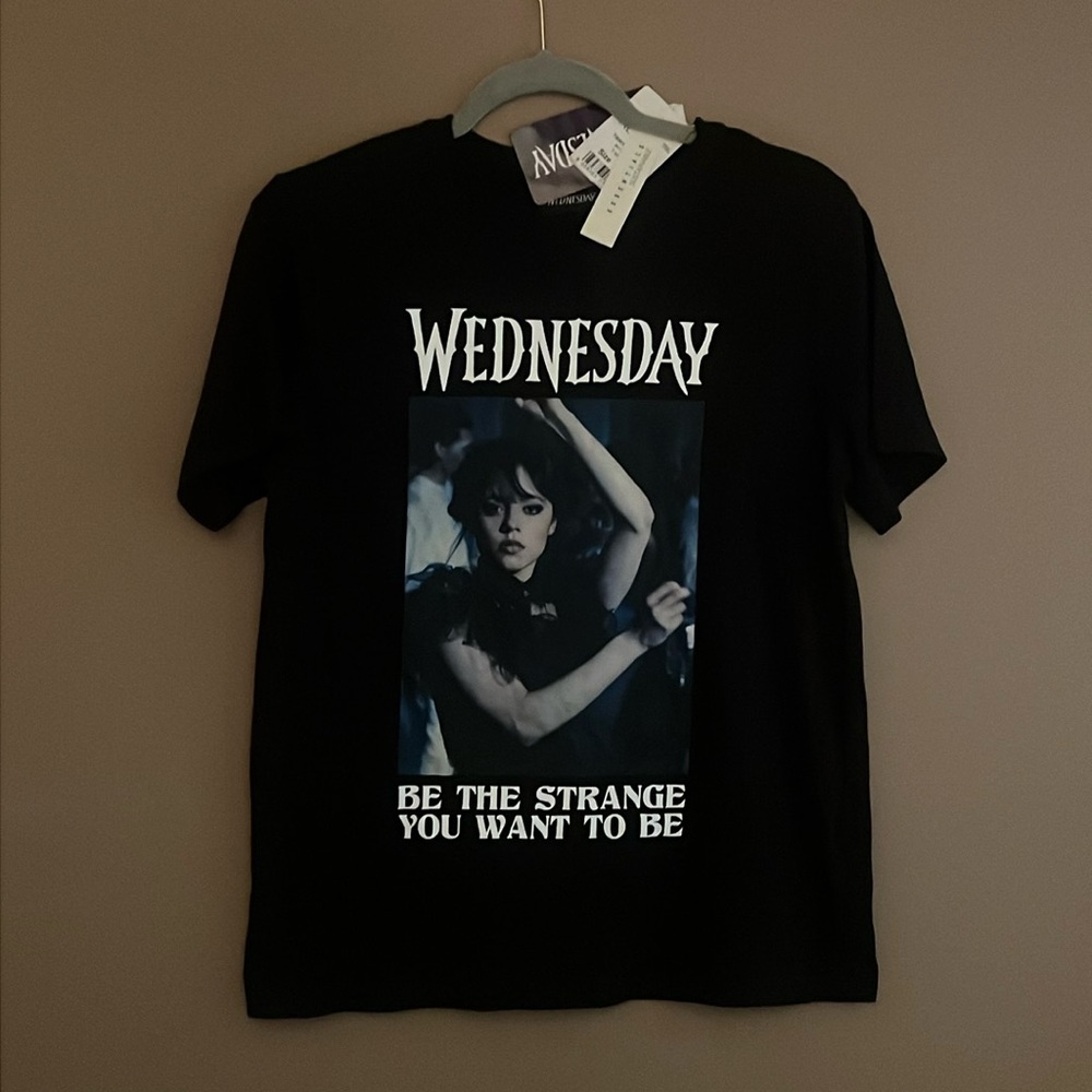 Wednesday Addams “Jenna Ortega” tee. Halloween T-shirt. Womens XS. BRAND NWT
